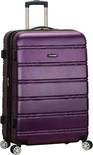 Front. Vulpecula Spade - Melbourne Hardside Expandable Spinner Wheel Luggage, Purple, Checked-Medium 24-Inch - PURPLE.