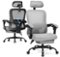 CloudRest Pro - High-Back Office Chair with Adjustable Lumbar Support Ergonomic Mesh Gaming Chair - Gray-Front_Standard