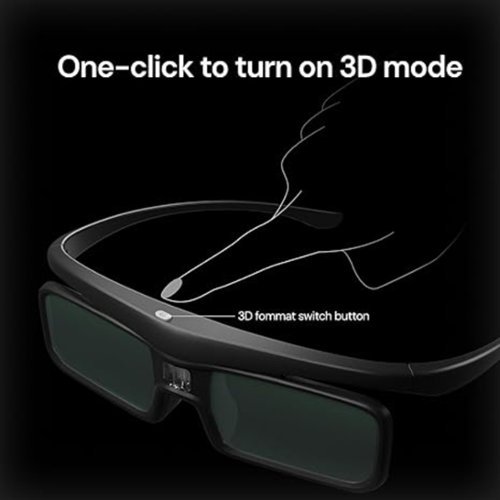 Valerion 2-Pack Rechargeable DLP Link 3D Active Shutter Glasses - BLACK WORLDWIDE DELIVERY