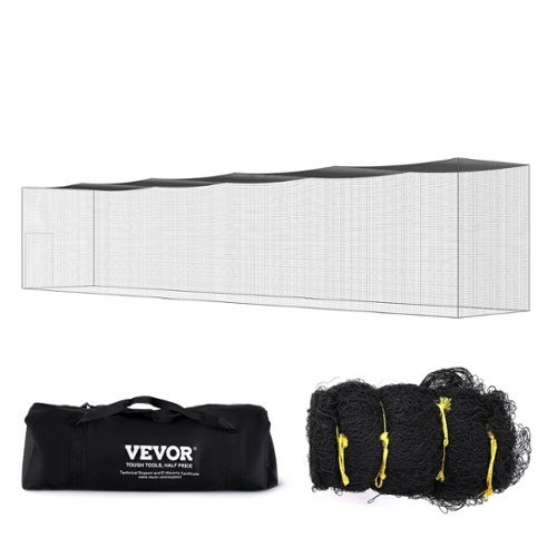 VEVOR - 70x12x14FT Baseball Batting Net, Professional Softball Baseball Batting Hitting Training Net, Portable Pitching Cage Net - Black-Front_Standard 