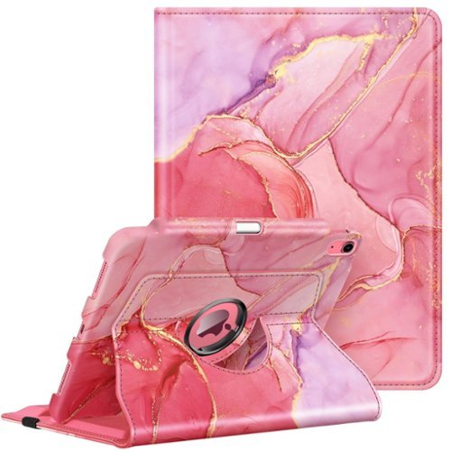 Stock Preferred - Case For iPad (A16) 11th Gen 11 Inch (2025) 360° Rotating Stand Shockproof Marble Pink - Marble  Pink-Front_Standard 