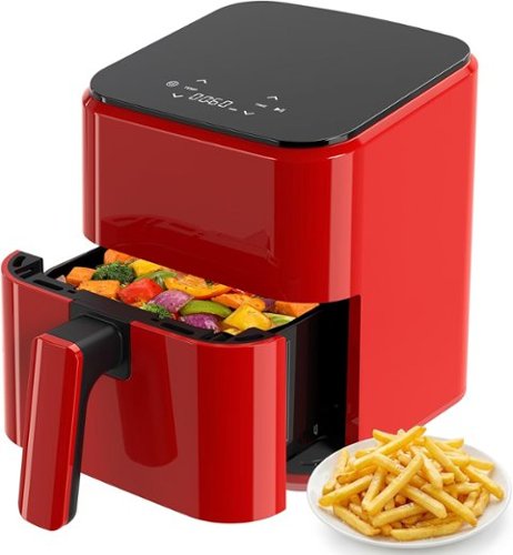 Sweet - 3QT Air Fryer, Small Compact AirFryer with Digital PP Touch Panel - Red-Front_Standard 
