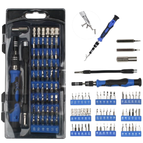 Stock Preferred - 60-in-1 Computer Repair Tool Kit – Precision Screwdriver Set for Laptop, PC, Smartphone - Black / Silver-Front_Standard 