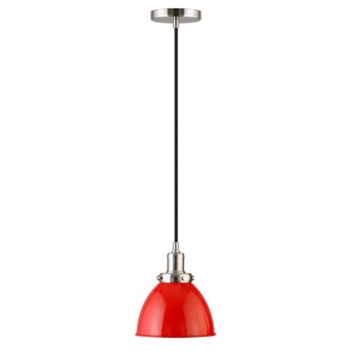 Camden&Wells - Madison Pendant Light - Poppy Red/Polished Nickel-Front_Standard 