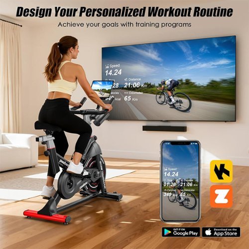 Pooboo Indoor Cycling Bike for Home Cardio, Adjustable Magnetic