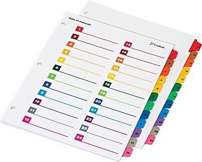 Cardinal - OneStep Printable Table of Contents and Dividers, 24-Tab, 1/St - Multicolor-Front_Standard 