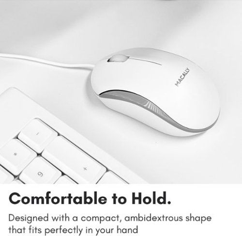 Macally Full Size USB Wired Mac Keyboard and Mouse Combo