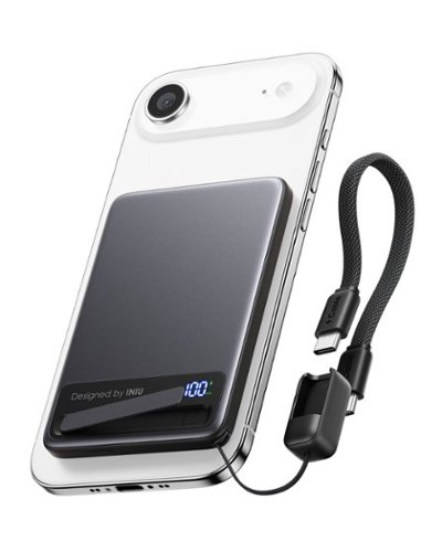 INIU - MagPro Slim 5K Qi2 Power Bank 15W Qi2 Wireless Power Bank for iPhone 17, 16, 15, 14, 13, 12 - Black-Front_Standard 