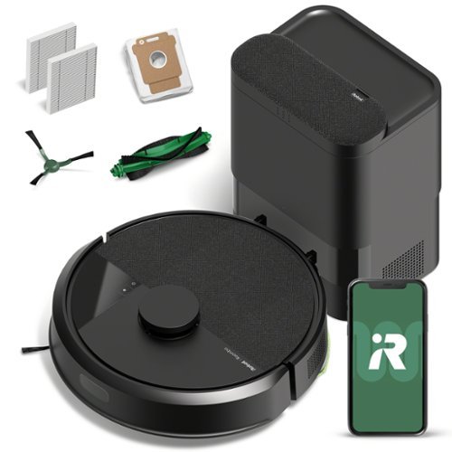 iRobot - Roomba 105 Vacuum + AutoEmpty Dock - Self-Empties 75 Days, Easy-to-Use, Intense Power-Lifting Suction, LiDAR Navigation - Black-Front_Standard 
