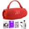 JBL - Charge 6 Waterproof Bluetooth Speaker and In Ear Headphones + Software - Red-Front_Standard