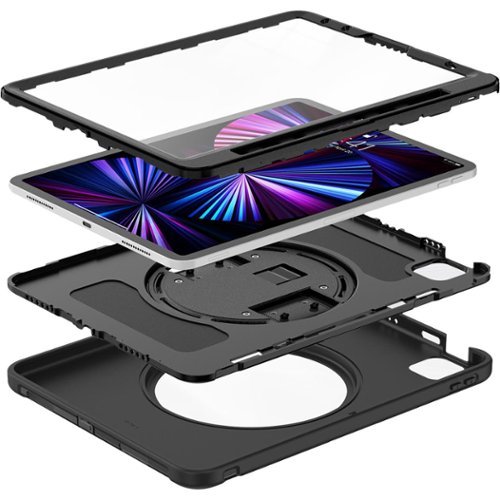 SaharaCase Raider Series Heavy Duty Hand Strap Case for Apple iPad Air 11'' M3/M2 and iPad Air 10.9'' (4th and 5th Gen) - Black BUY IN EUROPE