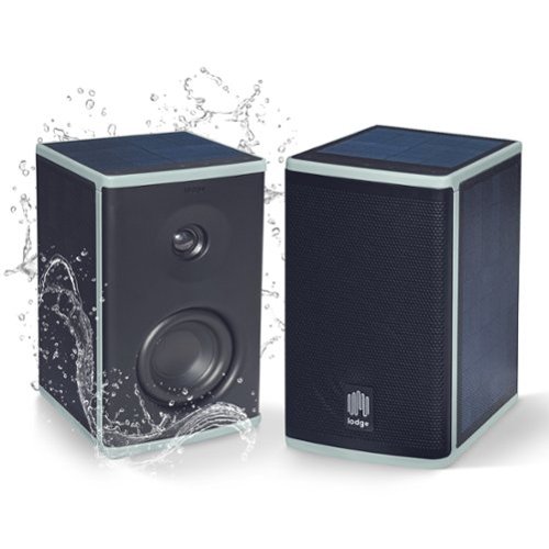 Lodge - Solar Powered, Premium Sound, Outdoor, Landscape, Weatherproof Bluetooth Speaker 2-Pack (Pair) - Black