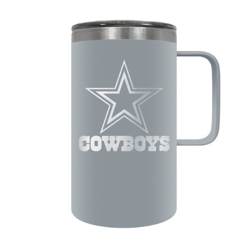 Great American Products - Dallas Cowboys 18oz. Hustle Travel Mug - Gray-Front_Standard 