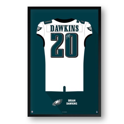 Sporticulture - Brian Dawkins Philadelphia Eagles Framed 14" x 20" Retired Jersey Art Print - Multicolor-Front_Standard 