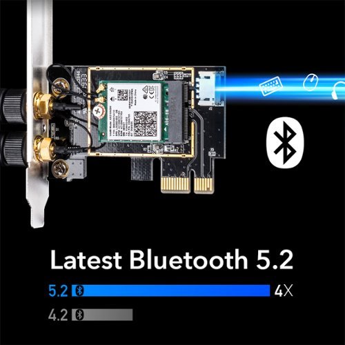 Cudy  AX3000 Wireless Wi-Fi 6 PCIe Card, Bluetooth 5.2, AX200, 3000Mbps WiFi 6 Speed, 802.11ax/ac/a/b/g/n, Windows, Black - black GLOBAL SHIPPING