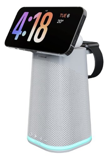 iHome Power Tower Triple Wireless Bluetooth Charging Speaker with Apple Watch Charging - Gray WORLDWIDE DELIVERY