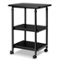 Costway - 3-Tier Adjustable Rolling Under Desk Printer Cart with 3 Storage Shelves Printer Stand for home office - Black-Front_Standard