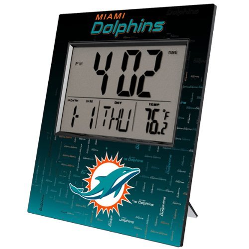 Keyscaper - Miami Dolphins Quadtile Digital Desk Clock - Multicolor-Front_Standard 