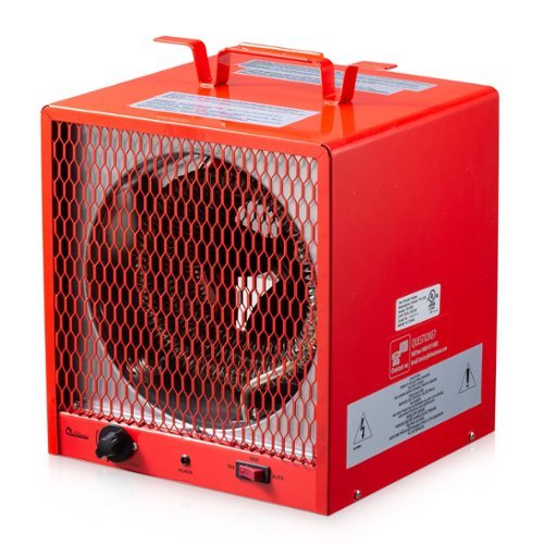 DR. INFRARED HEATER - DR-988 240V Electric Garage Heater, 5600W Industrial Heater with Thermostat 37–113°F, Portable, Wall/Ceiling Mount - Red-Front_Standard 