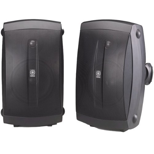 Yamaha - 6.5" High-Performance Wall-Mount Outdoor Speakers (Pair) - Black-Front_Standard 