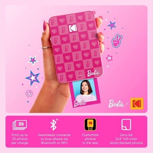 Kodak  x Barbie Step Slim AMZRODBP1K2 Instant Photo Printer, Styled Barbie Case, Paper & More - Gift Bundle - Dark Pink WORLDWIDE DELIVERY