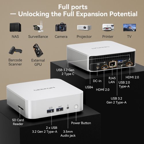 GEEKOM A7 2026 Mini PC, AMD Ryzen 5 7545U, 16GB DDR5 & 500GB PCIE