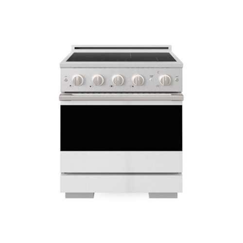 ZLINE - 30 in. 4.2 cu. ft. Marino Freestanding Induction Range with 4 Burners and Convection Oven in Satin Steel w/ White Door - White Matte