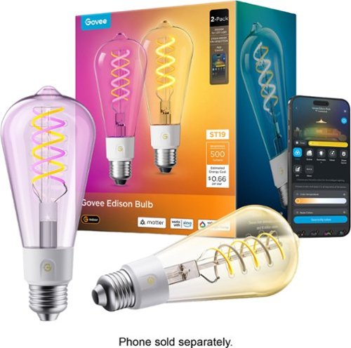 Govee - 500LM RGBWW Smart ST19 LED Bulb 2 Pack