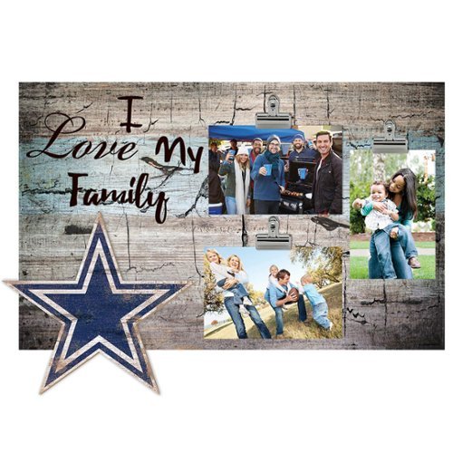 Fan Creations - Dallas Cowboys 11" x 19" I Love My Family Clip Photo Frame - Multicolor-Front_Standard 