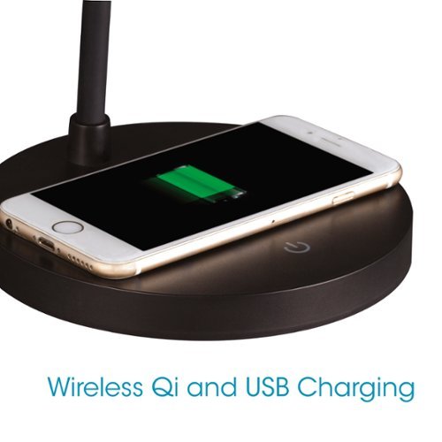 OttLite Shine LED Desk Lamp with Wireless Charging - Brown BUY IN DUBAI