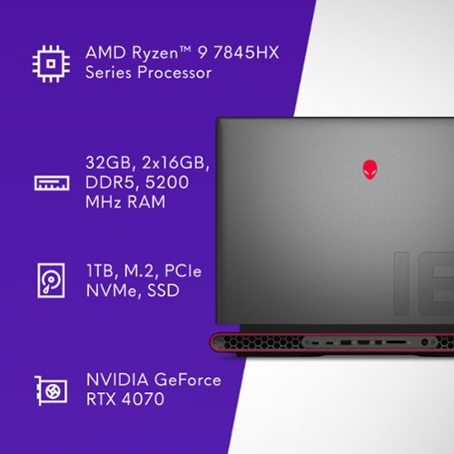 Alienware m18 18 480Hz Gaming Laptop FHD+ - AMD Ryzen 9 7000 Series with 32GB Memory - NVIDIA GeForce RTX 4070 - 1TB SSD - Dark Metallic Moon BUY IN MIDDLE EAST