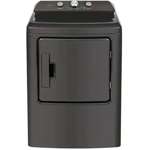 Front. Midea - 6.7 Cu. Ft. Front Load Electric Dryer with Sensor Dry - Gray.
