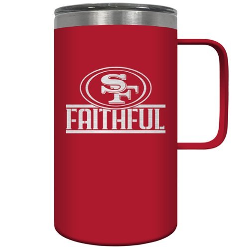 Great American Products - San Francisco 49ers Faithful 18oz. Slogan Hustle Mug - Scarlet-Front_Standard 