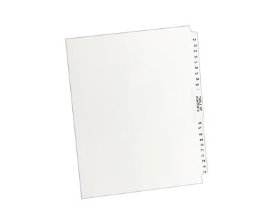 Avery - Premium Collated Legal Paper Dividers, 51-75 & Table of Content Tabs, Style, Letter Size - White-Front_Standard 