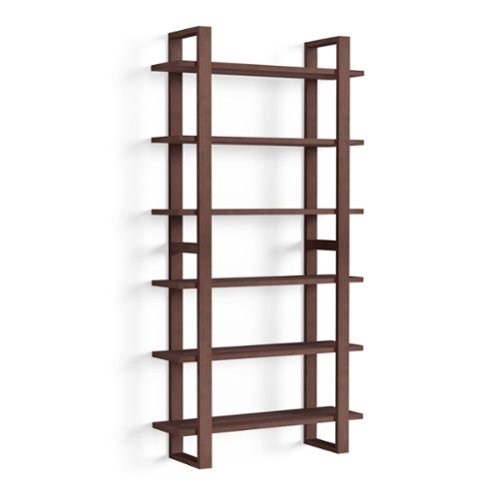 Burrow - Index Hardwood 6-Shelf Bookshelf - Walnut-Front_Standard 
