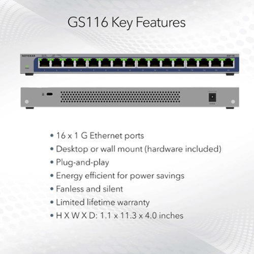 NETGEAR 16-port Gigabit Unmanaged Ethernet Switch - Gray WHERE TO BUY