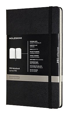Moleskine - Professional Notebooks, 5" x 8.25", College Ruled, 120 Sheets, (620756) - Black