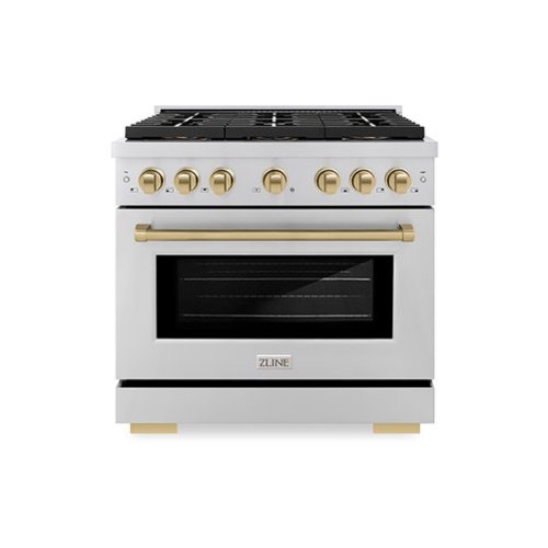 ZLINE - Autograph 36 in. Paramount Gas Range with 6 Burner DuoPro Cooktop & Champagne Bronze Accents (PSGRZ-36-CB) - Stainless Steel