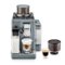 De'Longhi - Rivelia Fully Automatic Espresso Machine, Integrated Grinder, 2 Removable Bean Hoppers, Automatic Milk Frother - Pebble Gray-Front_Standard
