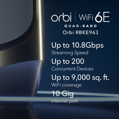 NETGEAR Orbi 960 Series AXE11000 Quad-Band Mesh Wi-Fi 6E System (3-pack) - White WORLDWIDE DELIVERY
