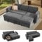 Dyonery - 82" Sleeper Sofa Bed, 3-in-1 L-Shaped Reclining Couch with Reversible Storage Chaise, Tool-Free Assembly, Grey - Gray-Front_Standard