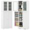 Costway - 63.5" Tall Kitchen Pantry Storage Cabinet with Glass Door Storage Shelves - White-Front_Standard