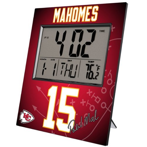 Keyscaper - Patrick Mahomes Kansas City Chiefs Digital Desk & Wall Clock - Multicolor-Front_Standard 