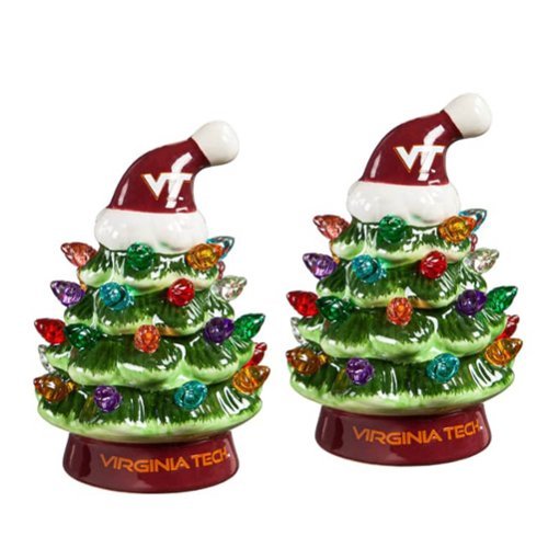 Evergreen Enterprises - Virginia Tech Hokies 2-Pack 4" Ceramic LED Christmas Tree Set - Multicolor-Front_Standard 