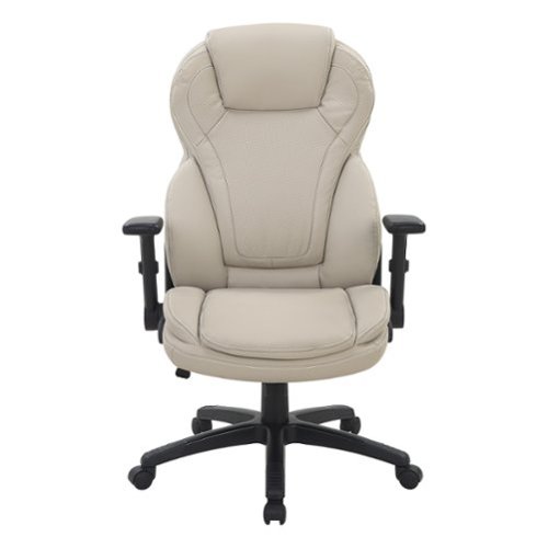 Office Star Products - Exec Bonded Lthr Office Chair - Taupe-Front_Standard 