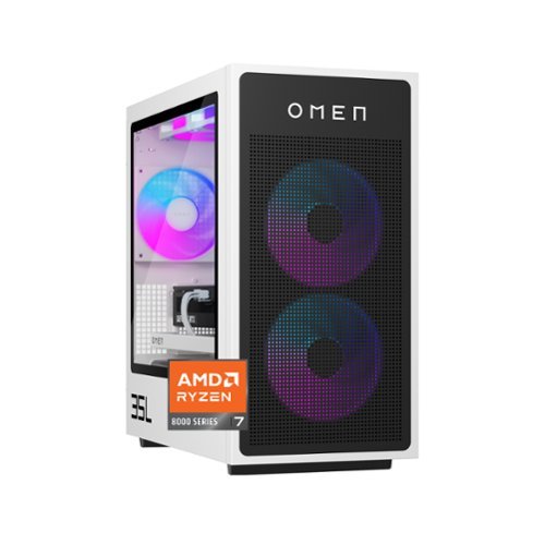  HP OMEN - 35L Gaming Desktop - AMD Ryzen 7 8700F - 32GB DDR5 Memory - NVIDIA GeForce RTX 5070 - 1TB SSD - Panda Metal