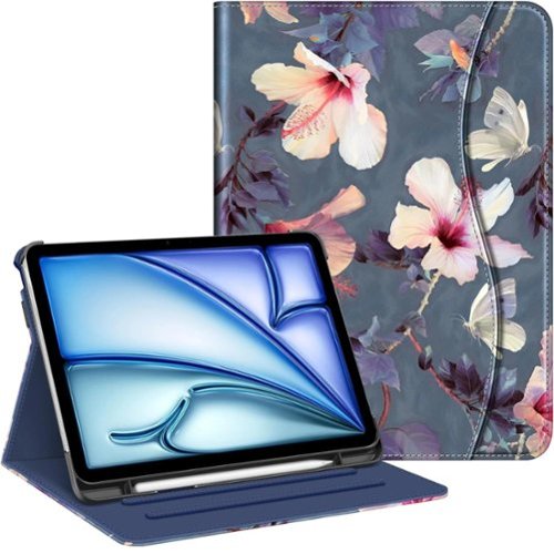 Kitcheniva - iPad Air 11 Inch M3 2025 Multi Angle Viewing Case For Air 5th 4th 10.9 Inch - Blooming Hibiscus-Front_Standard 