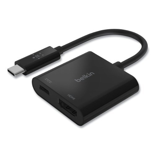 Belkin - AVC002BK-BL HDMI/USB-C(F)/USB-C(M) 2.53 in. USB-C to HDMI + Charge Adapter - Black-Front_Standard 
