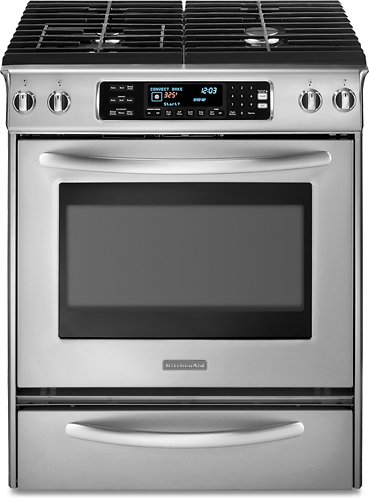  KitchenAid - Architect Series II 30&quot; Self-Cleaning Slide-In Dual Fuel Range - Stainless steel