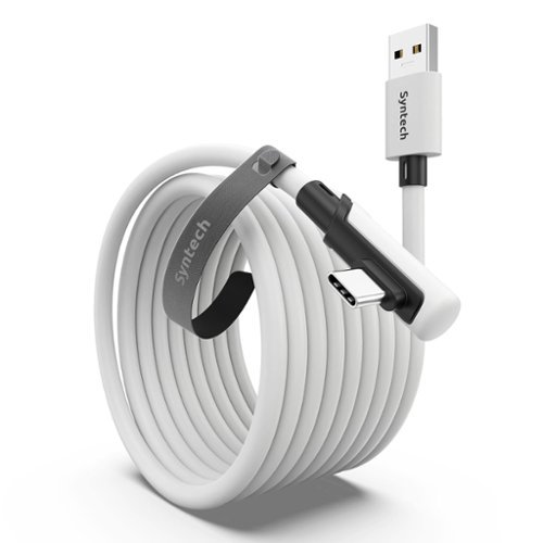 Syntech - VR Link Cable 16 FT Compatible with Oculus/Meta Quest 3/3S, and PC/SteamVR, USB 3.0 to USB C Cable for VR Headset - White-Front_Standard 